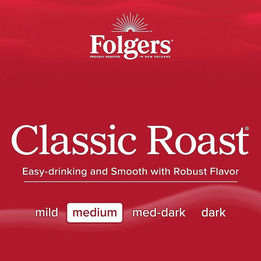 Folgers Classic Roast Coffee, Medium Roast, Keurig K-Cup Pods, 60 Count
