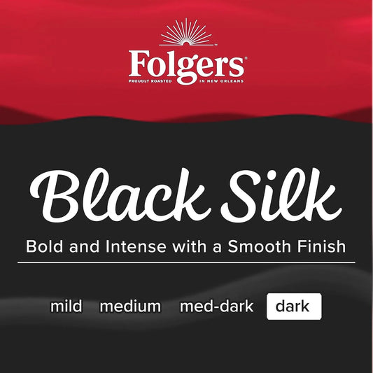 Folgers Black Silk Dark Roast Coffee, Keurig K-Cup Pods, 32 Count Box